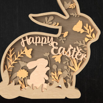 Intra απο ξύλο plywood  Χρώμα wenge 3mm-4mm πάχος - Πακέτο με στρώματα Easter Bunny Δίασταση 6x6 cm INTRAFABR-116818853 - Image 2