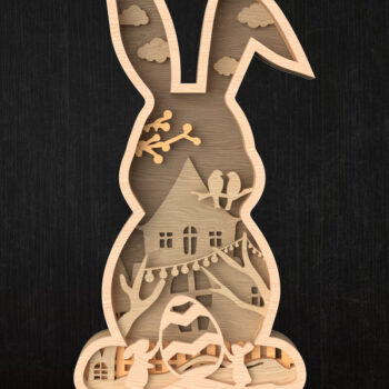 Intra απο ξύλο plywood  Χρώμα wenge 3mm-4mm πάχος - Πακέτο με στρώματα Easter Bunny Δίασταση 6x6 cm INTRAFABR-116818853 - Image 3