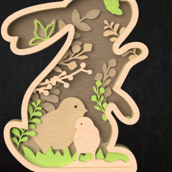 Intra απο ξύλο plywood  Χρώμα wenge 3mm-4mm πάχος - Πακέτο με στρώματα Easter Bunny Δίασταση 6x6 cm INTRAFABR-116818853 - Image 4