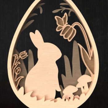 Intra απο ξύλο plywood  Χρώμα wenge 3mm-4mm πάχος - Πακέτο με στρώματα Easter Bunny Δίασταση 6x6 cm INTRAFABR-116818853 - Image 5