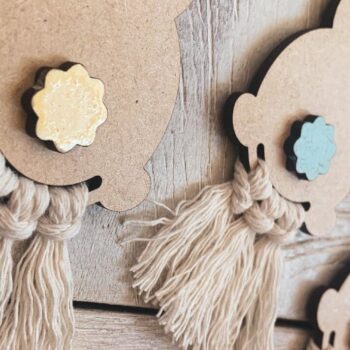 Intra απο ξύλο plywood  Χρώμα wenge 3mm-4mm πάχος - Πασχαλινό λαγουδάκι Macrame Garland Δίασταση 4x4 cm INTRAFABR-116998617 - Image 5