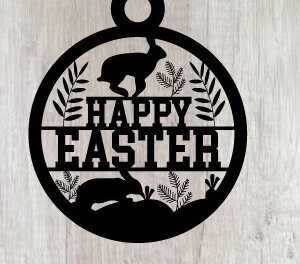 Intra απο ξύλο plywood  Χρώμα wenge 3mm-4mm πάχος - Easter Bunny Metal Sing Laser Sing Δίασταση 40x50 cm INTRAFABR-34256467