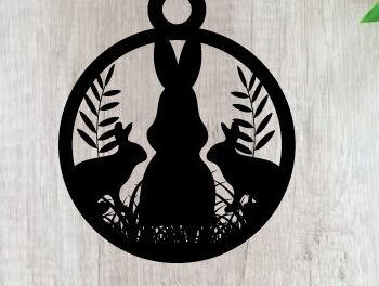 Intra απο ξύλο plywood Χρώμα wenge 3mm-4mm πάχος - Easter Bunny Metal Sing Laser Sing Δίασταση 40x50 cm INTRAFABR-59443910 - Image 1