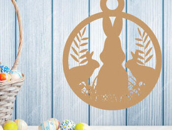 Intra απο ξύλο plywood Χρώμα wenge 3mm-4mm πάχος - Easter Bunny Metal Sing Laser Sing Δίασταση 40x50 cm INTRAFABR-59443910 - Image 2