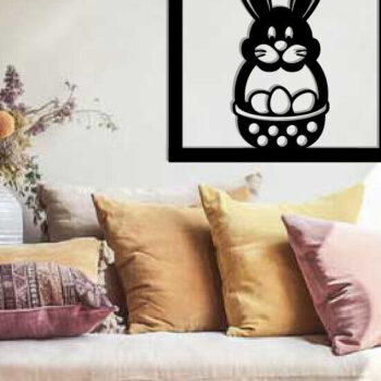 Intra απο ξύλο plywood Χρώμα wenge 3mm-4mm πάχος - Easter Bunny Τέχνη τοίχου με λέιζερ Δίασταση 40x50 cm INTRAFABR-115974488 - Image 2