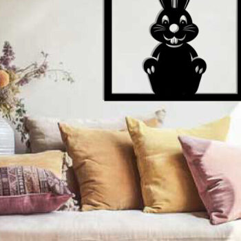 Intra απο ξύλο plywood  Χρώμα wenge 3mm-4mm πάχος - Easter Bunny Τέχνη τοίχου με λέιζερ Δίασταση 40x50 cm INTRAFABR-116038186 - Image 2