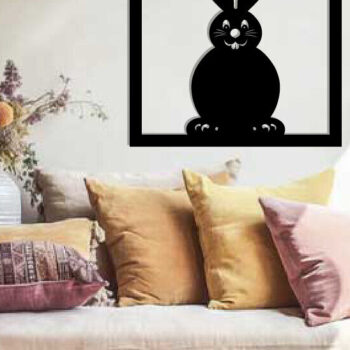 Intra απο ξύλο plywood  Χρώμα wenge 3mm-4mm πάχος - Easter Bunny Τέχνη τοίχου με λέιζερ Δίασταση 40x50 cm INTRAFABR-116038301 - Image 2