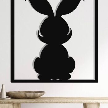 Intra απο ξύλο plywood  Χρώμα wenge 3mm-4mm πάχος - Easter Bunny Τέχνη τοίχου με λέιζερ Δίασταση 40x50 cm INTRAFABR-116100625 - Image 2