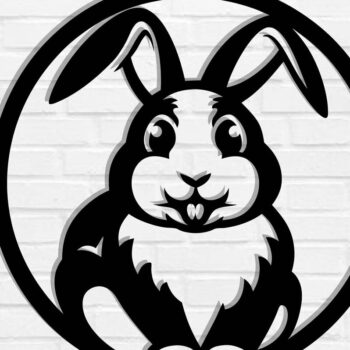 Intra απο ξύλο plywood  Χρώμα wenge 3mm-4mm πάχος - Easter Bunny Τέχνη τοίχου με λέιζερ Δίασταση 40x50 cm INTRAFABR-116163566 - Image 1