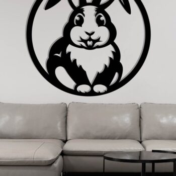 Intra απο ξύλο plywood  Χρώμα wenge 3mm-4mm πάχος - Easter Bunny Τέχνη τοίχου με λέιζερ Δίασταση 40x50 cm INTRAFABR-116163566 - Image 3