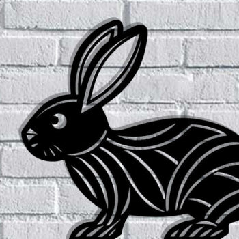 Intra απο ξύλο plywood  Χρώμα wenge 3mm-4mm πάχος - Easter Bunny Τέχνη τοίχου με λέιζερ Δίασταση 40x50 cm INTRAFABR-116163364 - Image 1