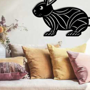 Intra απο ξύλο plywood  Χρώμα wenge 3mm-4mm πάχος - Easter Bunny Τέχνη τοίχου με λέιζερ Δίασταση 40x50 cm INTRAFABR-116163364 - Image 2