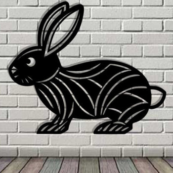 Intra απο ξύλο plywood  Χρώμα wenge 3mm-4mm πάχος - Easter Bunny Τέχνη τοίχου με λέιζερ Δίασταση 40x50 cm INTRAFABR-116163364 - Image 3