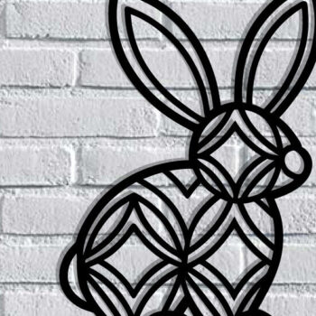 Intra απο ξύλο plywood Χρώμα wenge 3mm-4mm πάχος - Easter Bunny Τέχνη τοίχου με λέιζερ Δίασταση 40x50 cm INTRAFABR-115806054 - Image 1