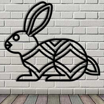 Intra απο ξύλο plywood Χρώμα wenge 3mm-4mm πάχος - Easter Bunny Τέχνη τοίχου με λέιζερ Δίασταση 40x50 cm INTRAFABR-115806116 - Image 1