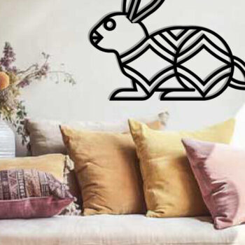 Intra απο ξύλο plywood Χρώμα wenge 3mm-4mm πάχος - Easter Bunny Τέχνη τοίχου με λέιζερ Δίασταση 40x50 cm INTRAFABR-115806116 - Image 2