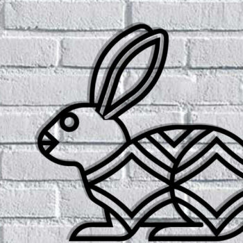 Intra απο ξύλο plywood Χρώμα wenge 3mm-4mm πάχος - Easter Bunny Τέχνη τοίχου με λέιζερ Δίασταση 40x50 cm INTRAFABR-115806116 - Image 3