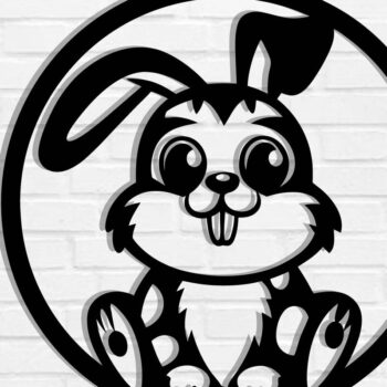 Intra απο ξύλο plywood Χρώμα wenge 3mm-4mm πάχος - Easter Bunny Τέχνη τοίχου με λέιζερ Δίασταση 40x50 cm INTRAFABR-115917412 - Image 1