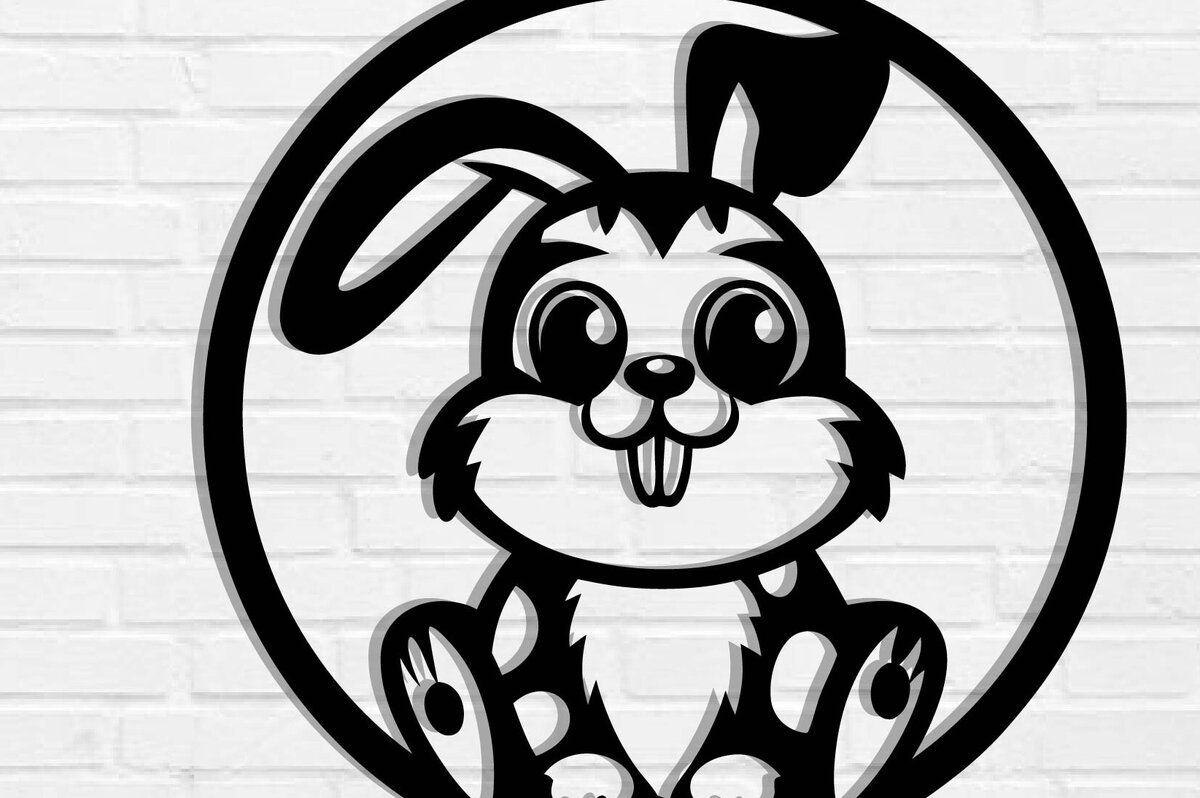 Intra απο ξύλο plywood  Χρώμα wenge 3mm-4mm πάχος - Easter Bunny Τέχνη τοίχου με λέιζερ Δίασταση 40x50 cm INTRAFABR-115917412