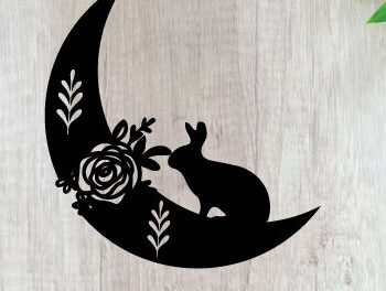 Intra απο ξύλο plywood  Χρώμα wenge 3mm-4mm πάχος - Easter Bunny Metal Wall Art Laser Δίασταση 40x50 cm INTRAFABR-115917497 - Image 1