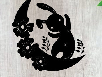 Intra απο ξύλο plywood  Χρώμα wenge 3mm-4mm πάχος - Easter Bunny Metal Wall Art Laser Δίασταση 40x50 cm INTRAFABR-115917559 - Image 1