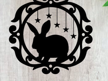 Intra απο ξύλο plywood Χρώμα wenge 3mm-4mm πάχος - Easter Bunny Metal Wall Art Laser Δίασταση 40x50 cm INTRAFABR-115917652 - Image 1
