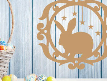 Intra απο ξύλο plywood Χρώμα wenge 3mm-4mm πάχος - Easter Bunny Metal Wall Art Laser Δίασταση 40x50 cm INTRAFABR-115917652 - Image 2