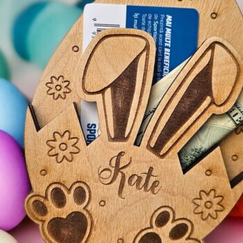 Intra απο ξύλο plywood Χρώμα wenge 3mm-4mm πάχος - Δώρο Πασχαλινό Μπάνι Κάτοχος Χρημάτων Δίασταση 4x4 cm INTRAFABR-123290601 - Image 2