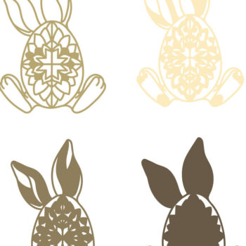 Intra απο ξύλο plywood  Χρώμα wenge 3mm-4mm πάχος - Easter Bunny Multilayer /3D Bunny Δίασταση 15x15 cm INTRAFABR-37553566 - Image 2