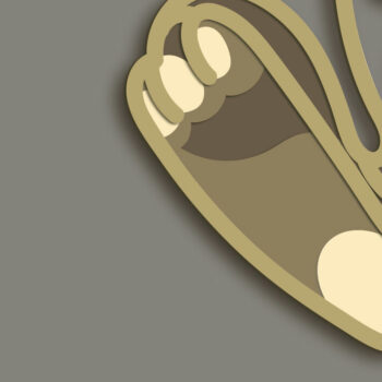 Intra απο ξύλο plywood  Χρώμα wenge 3mm-4mm πάχος - Easter Bunny Multilayer /3D Bunny Δίασταση 15x15 cm INTRAFABR-37553566 - Image 6