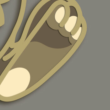 Intra απο ξύλο plywood  Χρώμα wenge 3mm-4mm πάχος - Easter Bunny Multilayer /3D Bunny Δίασταση 15x15 cm INTRAFABR-37553566 - Image 7