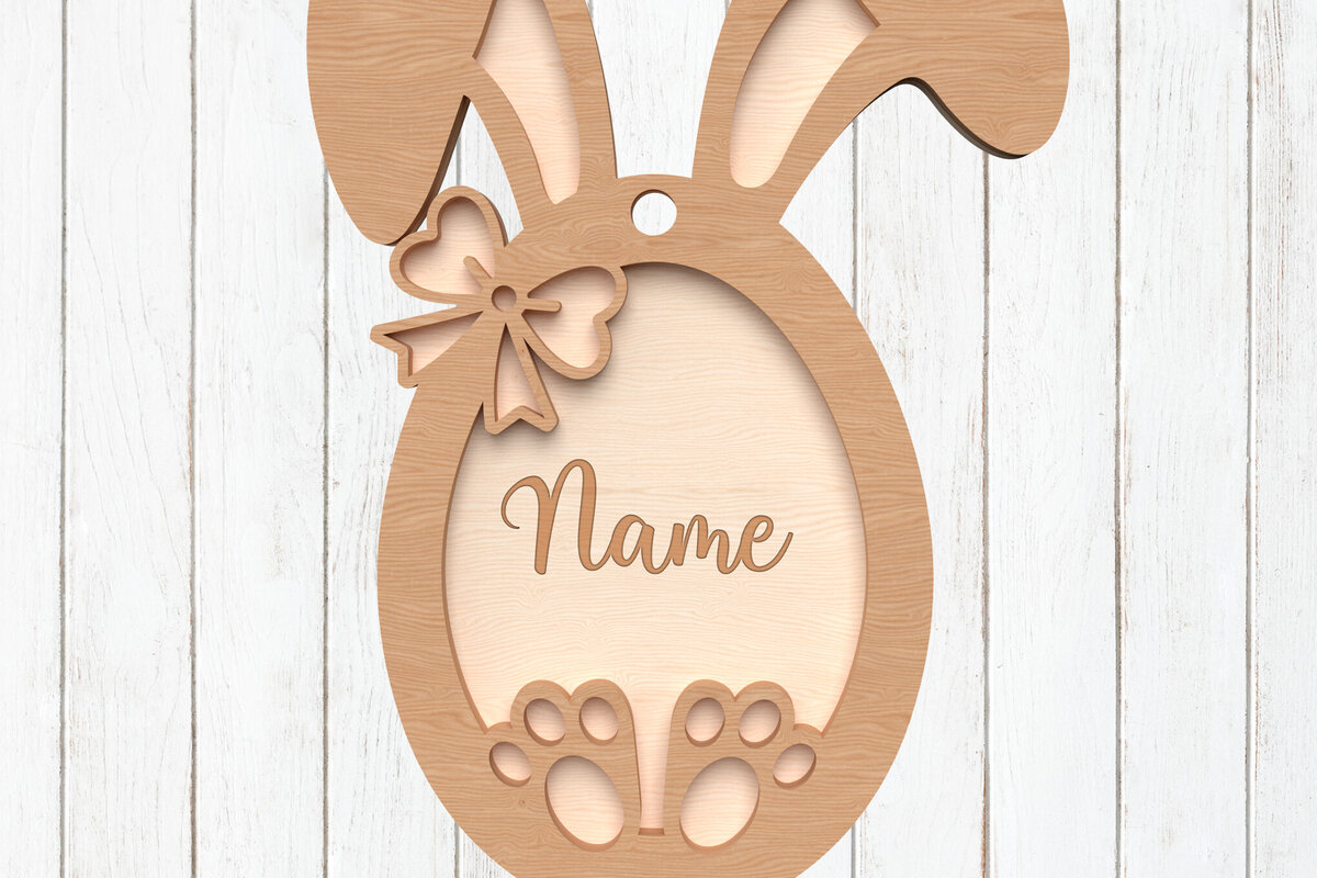 Intra απο ξύλο plywood  Χρώμα wenge 3mm-4mm πάχος - Πασχαλινό λαγουδάκι Χαρακτική ονομάτων Δίασταση 6x6 cm INTRAFABR-37553578