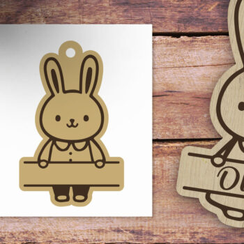 Intra απο ξύλο plywood  Χρώμα wenge 3mm-4mm πάχος - Ετικέτα με όνομα Πασχαλινό λαγουδάκι Πασχαλινή ετικέτα λέιζερ Δίασταση 15x15 cm INTRAFABR-37553464 - Image 2