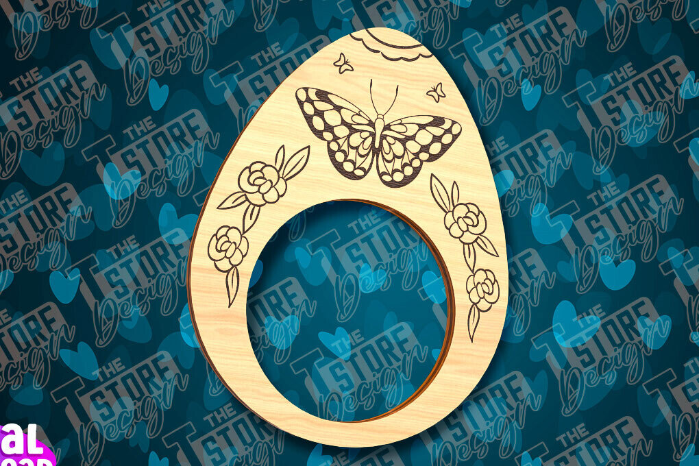 Intra απο ξύλο plywood  Χρώμα wenge 3mm-4mm πάχος - Πασχαλινά δαχτυλίδια χαρτοπετσέτας με λέιζερ Δίασταση 15x15 cm INTRAFABR-103177699