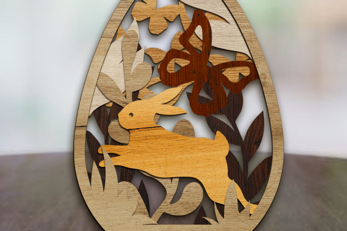 Intra απο ξύλο plywood  Χρώμα wenge 3mm-4mm πάχος - Πασχαλινά στολίδια λαγουδάκι, ντεκόρ κομμένο Δίασταση 4x5 cm INTRAFABR-121028788