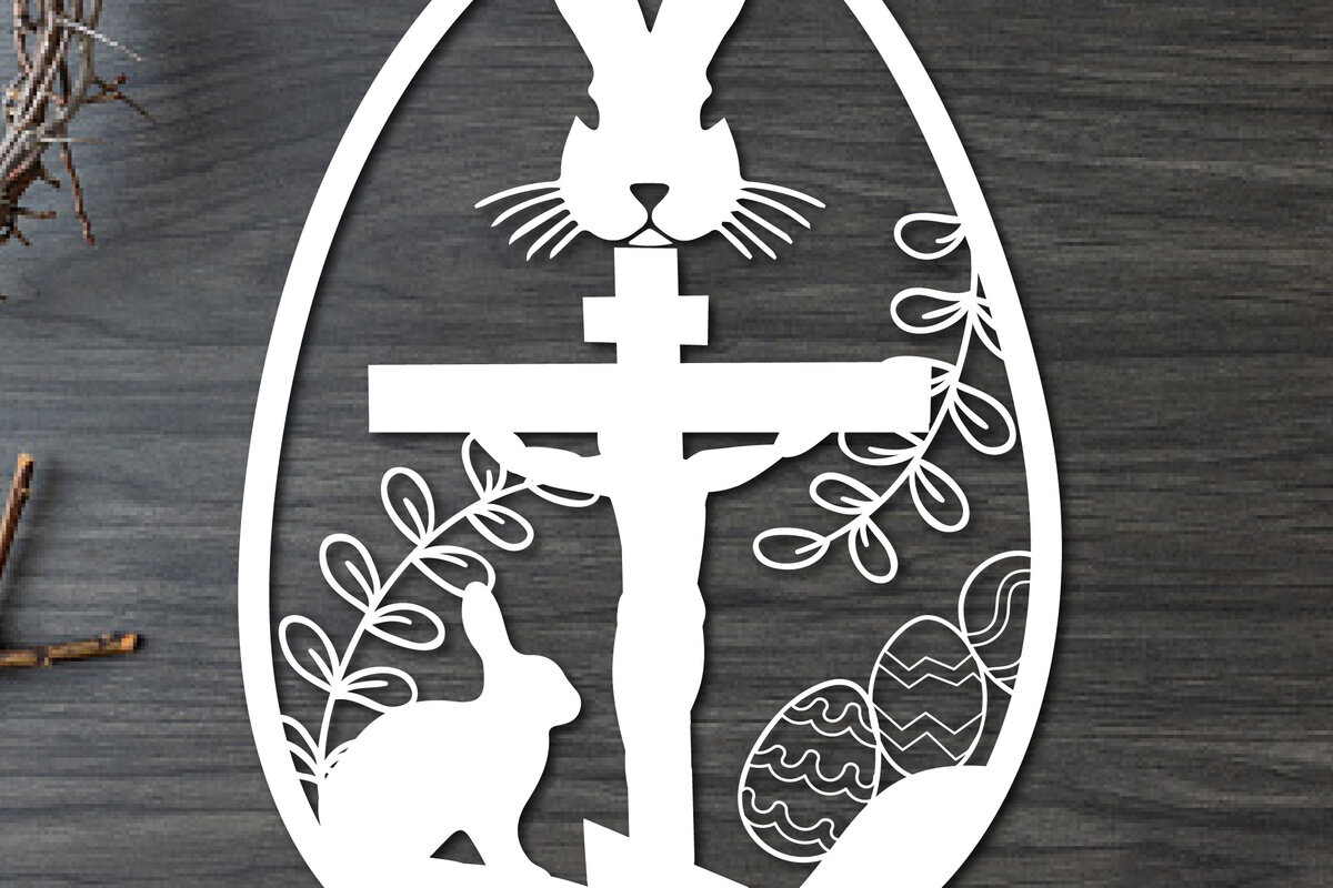 Intra απο ξύλο plywood  Χρώμα wenge 3mm-4mm πάχος - Πασχαλινό λαγουδάκι Paper Cut Δίασταση 15x15 cm INTRAFABR-98577102