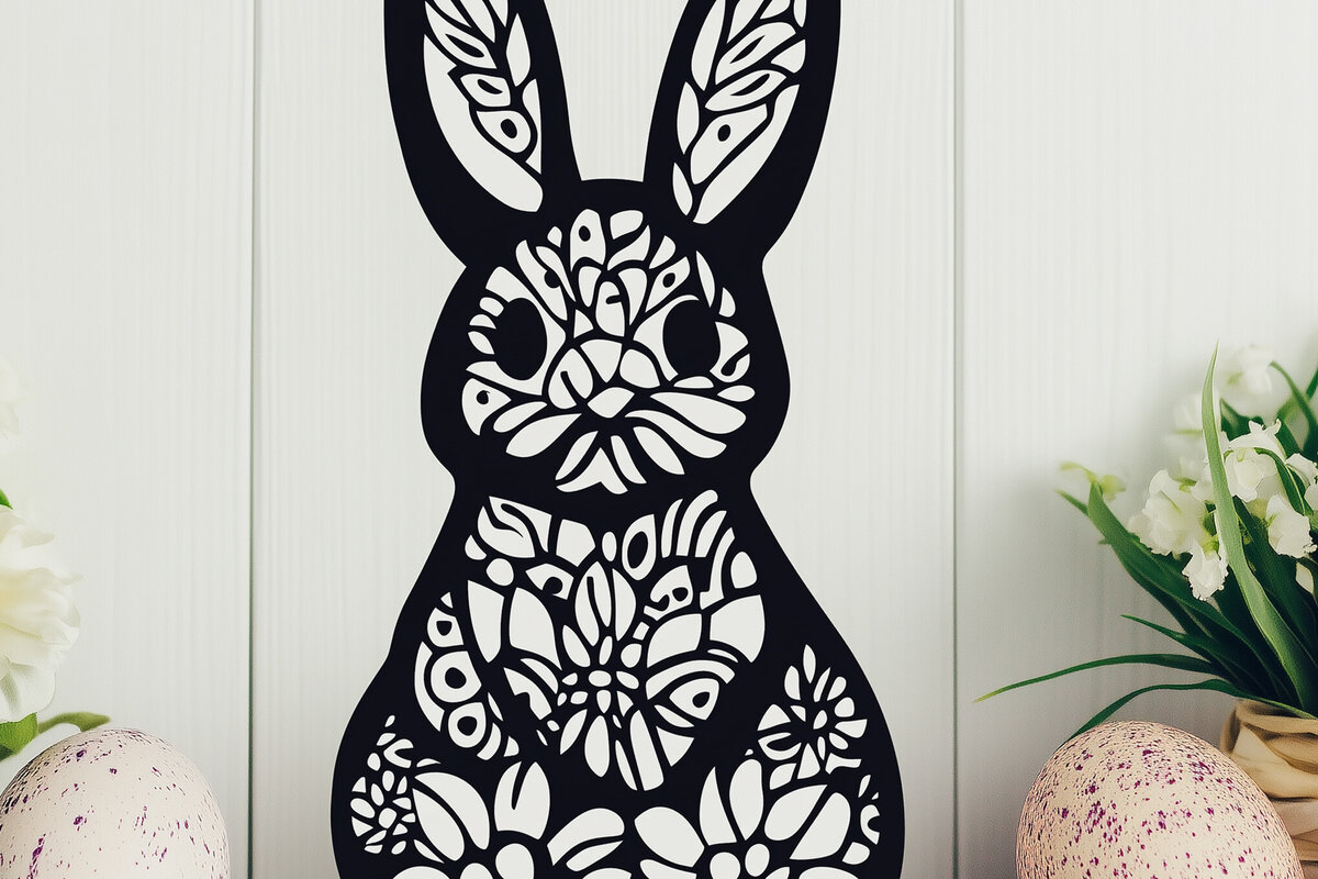 Intra απο ξύλο plywood  Χρώμα wenge 3mm-4mm πάχος - Πασχαλινό λαγουδάκι Paper Cut Cut Δίασταση 4x4 cm INTRAFABR-122334056