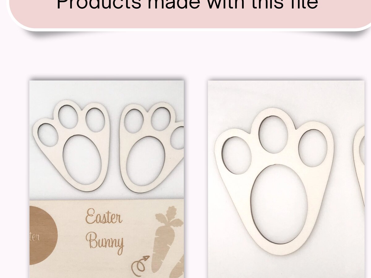 Intra απο ξύλο plywood  Χρώμα wenge 3mm-4mm πάχος - Στένσιλ Πασχαλινών ποδιών με πατούσες λαγουδάκι Δίασταση 15x15 cm INTRAFABR-120985672