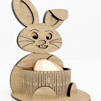 Intra απο ξύλο plywood  Χρώμα wenge 3mm-4mm πάχος - Easter Bunny Personalized Desk Organizer Δίασταση 4x4 cm INTRAFABR-120985695 - Image 2