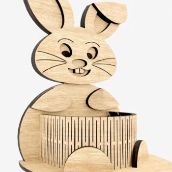 Intra απο ξύλο plywood  Χρώμα wenge 3mm-4mm πάχος - Easter Bunny Personalized Desk Organizer Δίασταση 4x4 cm INTRAFABR-120985695 - Image 5