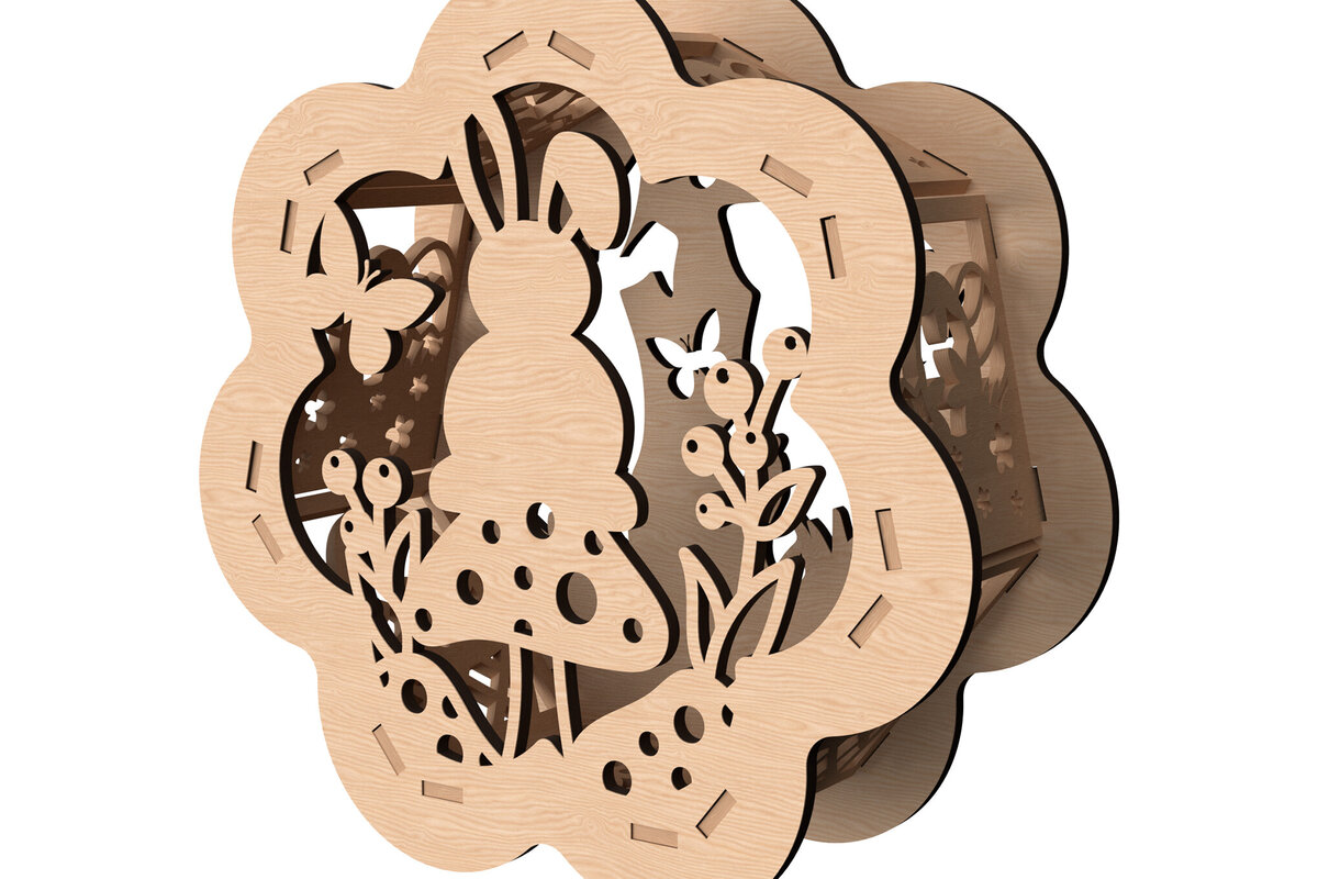 Intra απο ξύλο plywood  Χρώμα wenge 3mm-4mm πάχος - Κηροπήγιο Σκηνής Πασχαλινό Λαγουδάκι Δίασταση 30x20 cm INTRAFABR-120985845