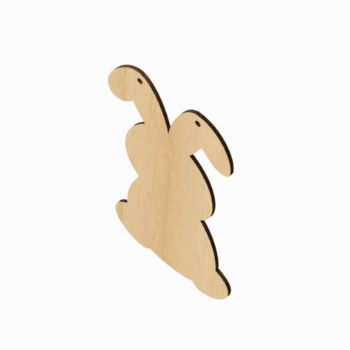 Intra απο ξύλο plywood  Χρώμα wenge 3mm-4mm πάχος - Αρχεία κοπής με λέιζερ Easter Bunny Sign Δίασταση 12x20 cm INTRAFABR-120985180 - Image 1