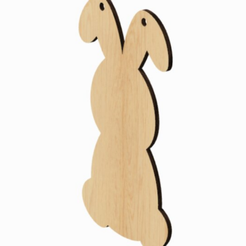 Intra απο ξύλο plywood  Χρώμα wenge 3mm-4mm πάχος - Αρχεία κοπής με λέιζερ Easter Bunny Sign Δίασταση 9x15 cm INTRAFABR-120985187 - Image 1