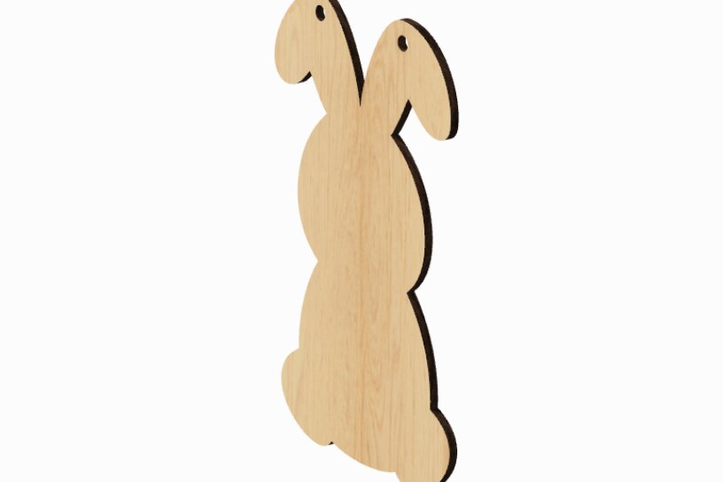 Intra απο ξύλο plywood  Χρώμα wenge 3mm-4mm πάχος - Αρχεία κοπής με λέιζερ Easter Bunny Sign Δίασταση 9x15 cm INTRAFABR-120985187