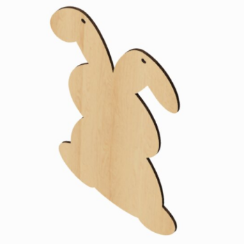 Intra απο ξύλο plywood  Χρώμα wenge 3mm-4mm πάχος - Αρχεία κοπής με λέιζερ Easter Bunny Sign Δίασταση 17x29 cm INTRAFABR-120985293 - Image 1