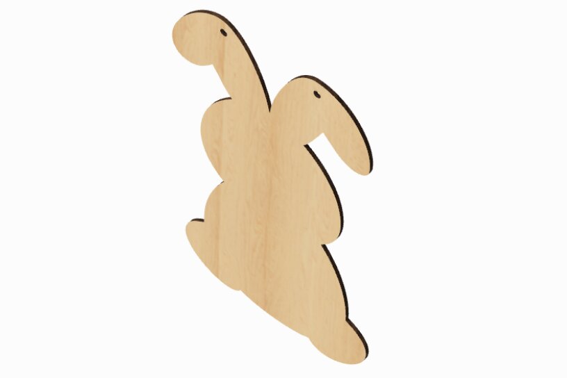 Intra απο ξύλο plywood  Χρώμα wenge 3mm-4mm πάχος - Αρχεία κοπής με λέιζερ Easter Bunny Sign Δίασταση 17x29 cm INTRAFABR-120985293