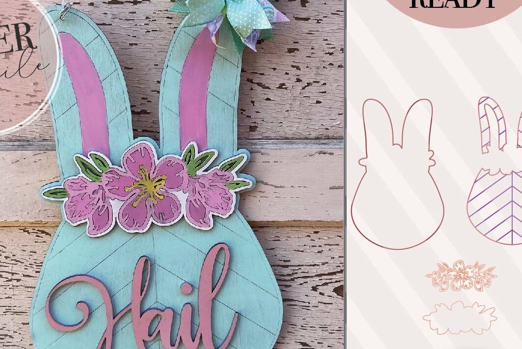 Intra απο ξύλο plywood  Χρώμα wenge 3mm-4mm πάχος - Πασχαλινό λαγουδάκι με λέιζερ Δίασταση 6x6 cm INTRAFABR-120985626