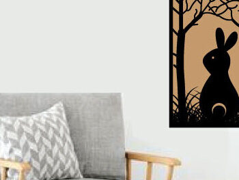 Intra απο ξύλο plywood  Χρώμα wenge 3mm-4mm πάχος - ού τοίχου με ταμπέλα Πάσχα Δίασταση 40x50 cm INTRAFABR-121182209 - Image 2