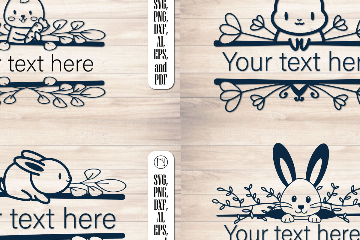 Intra απο ξύλο plywood  Χρώμα wenge 3mm-4mm πάχος - Πακέτο Split Monogram Easter Bunny Δίασταση 4x4 cm INTRAFABR-66381879