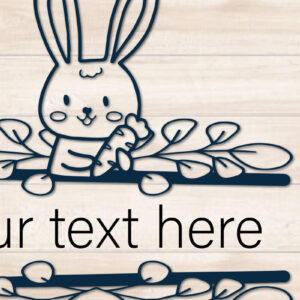 Intra απο ξύλο plywood  Χρώμα wenge 3mm-4mm πάχος - αποκοπής μονόγραμμα Split Easter Bunny Δίασταση 4x4 cm INTRAFABR-66367468